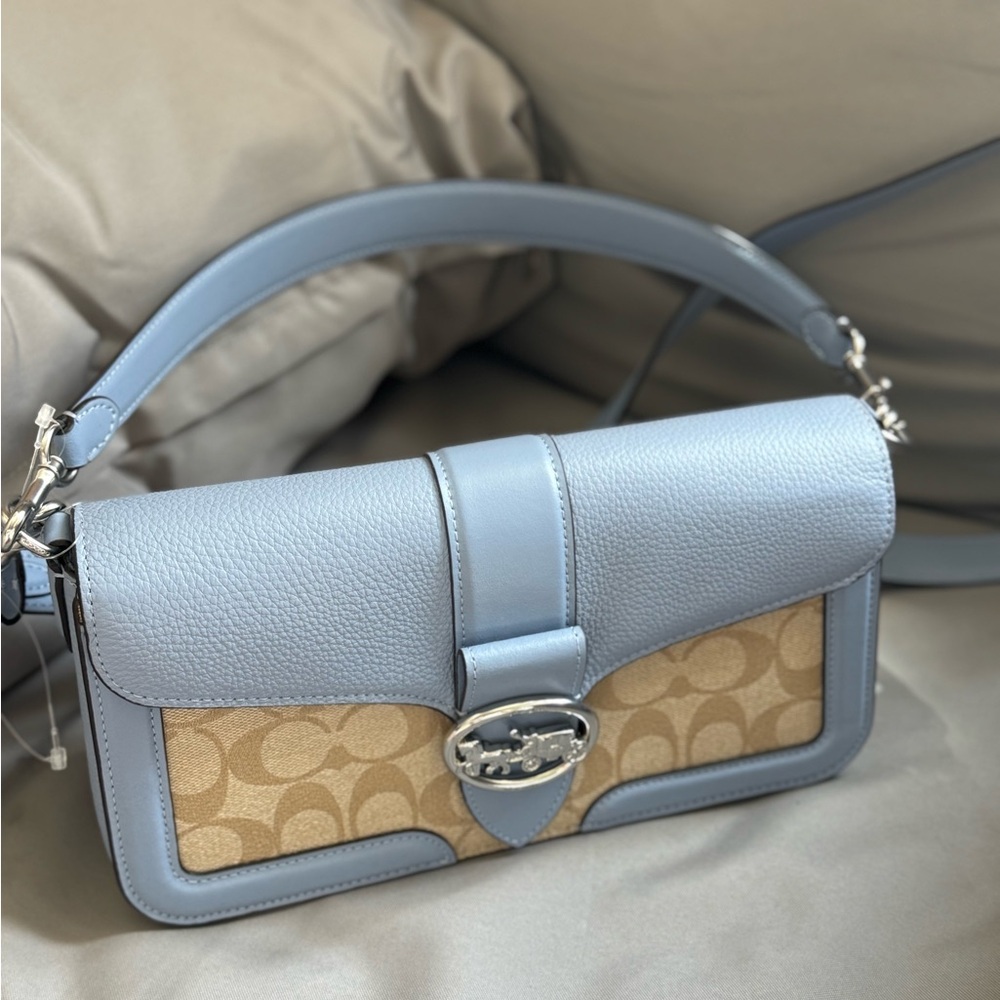 Coach Light Blue and Beige Crossbody Bag - Picture 7 of 8